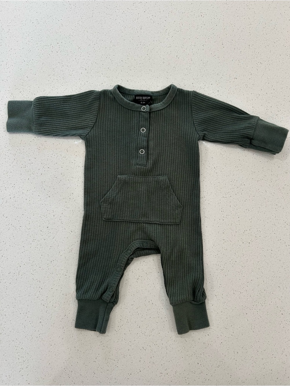 Little Bipsy Dark Green Ribbed One-Piece
